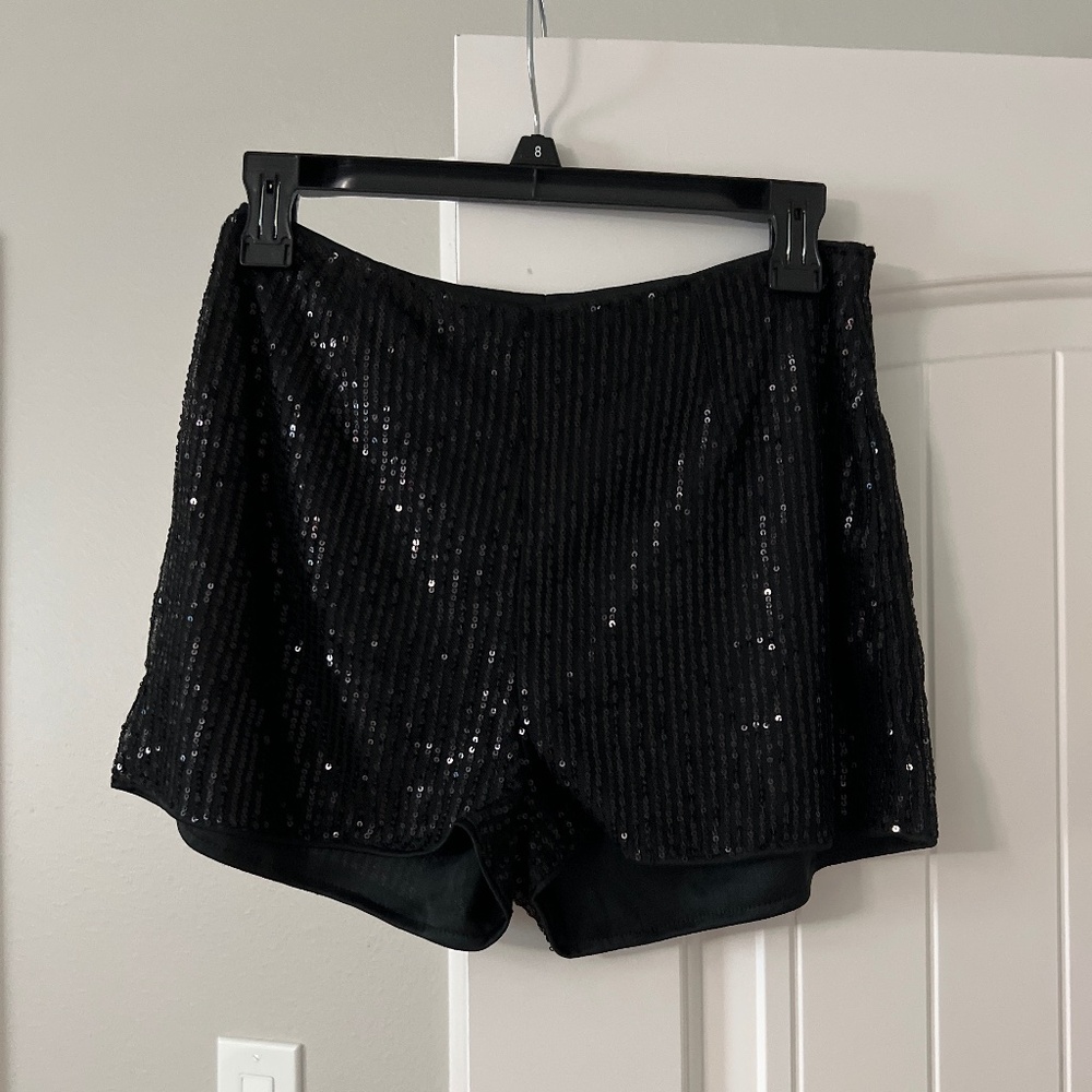 Black Sequin Shorts